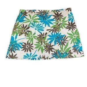 Express Floral Turquoise Green Stretchy Mini Skirt